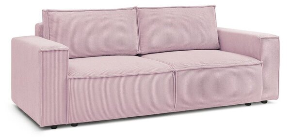 Svijetlo ružičasta sklopiva sofa od samta 245 cm Nihad – Bobochic Paris
