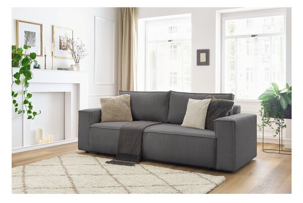 Tamno siva sklopiva sofa od samta 245 cm Nihad – Bobochic Paris