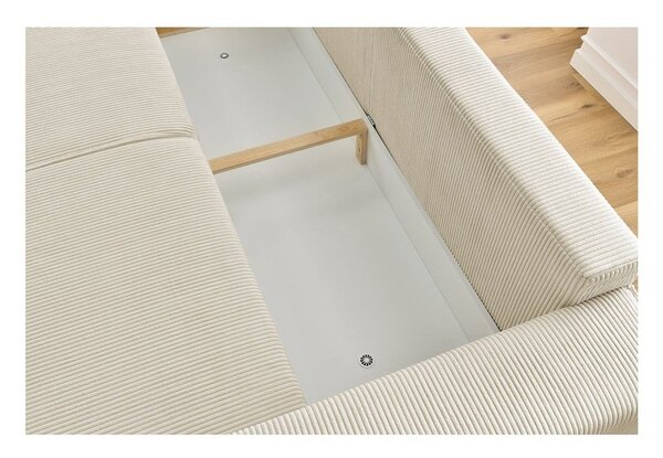 Bež sklopiva sofa od samta 245 cm Nihad – Bobochic Paris