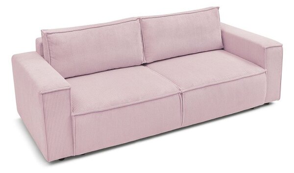 Svijetlo ružičasta sklopiva sofa od samta 245 cm Nihad – Bobochic Paris