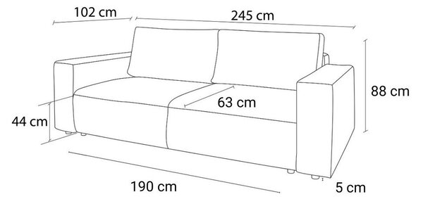 Tamno siva sklopiva sofa od samta 245 cm Nihad – Bobochic Paris