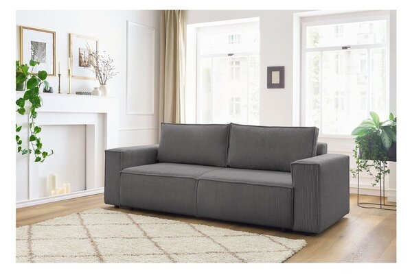Tamno siva sklopiva sofa od samta 245 cm Nihad – Bobochic Paris
