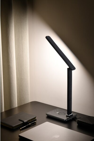 Immax 08965L-LED Prigušiva lampa s bežičnim punjenjem KINGFISHER 8,5W/230V crna