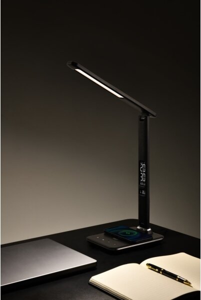 Immax 08965L-LED Prigušiva lampa s bežičnim punjenjem KINGFISHER 8,5W/230V crna