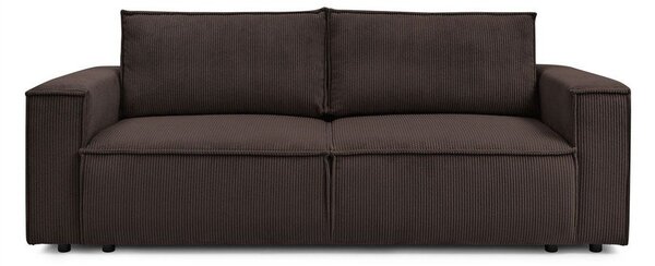 Smeđe-siva sklopiva sofa od samta 245 cm Nihad – Bobochic Paris