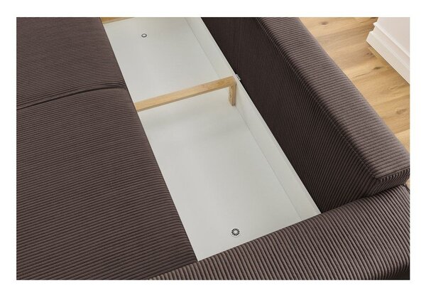 Smeđe-siva sklopiva sofa od samta 245 cm Nihad – Bobochic Paris