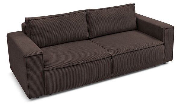 Smeđe-siva sklopiva sofa od samta 245 cm Nihad – Bobochic Paris