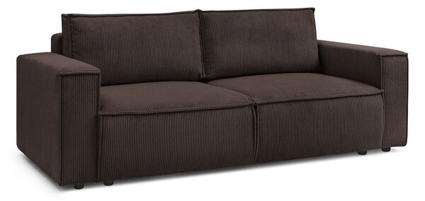 Smeđe-siva sklopiva sofa od samta 245 cm Nihad – Bobochic Paris
