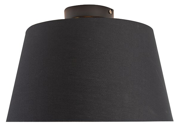 Stropna svjetiljka s platnenim sjenilom crna sa zlatom 32 cm - Combi Black