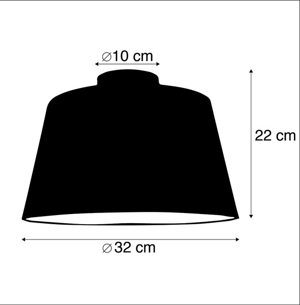 Stropna svjetiljka s platnenim sjenilom crna sa zlatom 32 cm - Combi Black