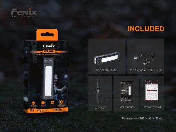 Fenix WT16R - LED Punjiva baterijska svjetiljka 2xLED/USB IP66 300 lm 30 h