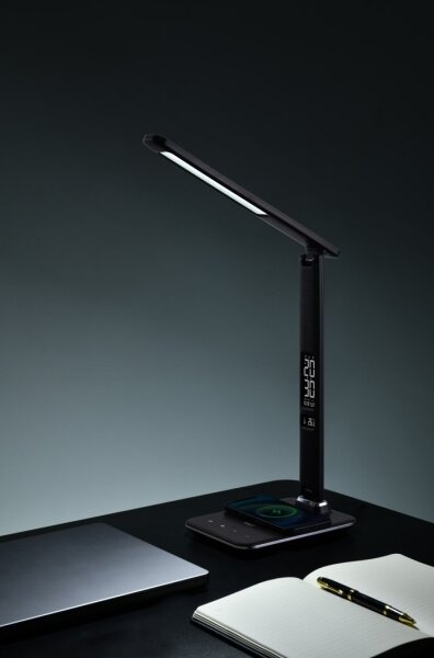 Immax 08965L-LED Prigušiva lampa s bežičnim punjenjem KINGFISHER 8,5W/230V crna