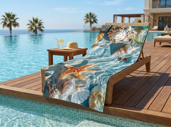 Brzosušeći ručnik za plažu CORALIA šareni 70 x 140 cm, 100% mikrovlakana