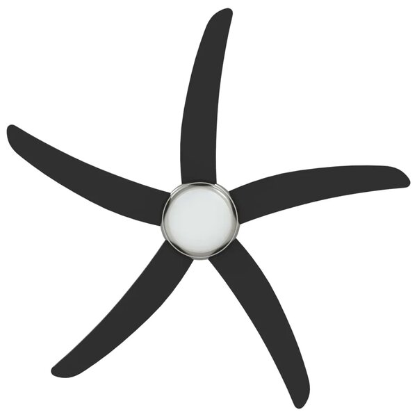 Ventilator za strop s svjetlom i daljinskim upravljačem Crna - Crna 130 cm s 5 oštrica