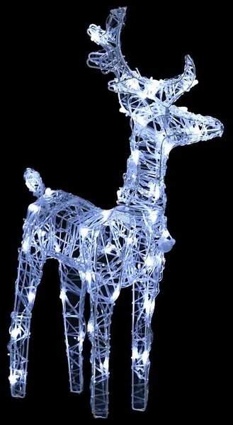 Božićni sobovi 2 kom hladni bijeli 80 LED žarulja akrilni - Hladna bijela 2