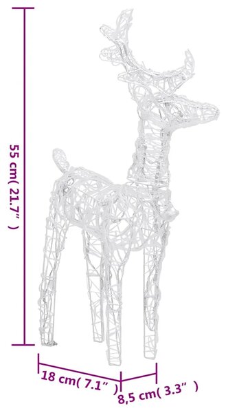 Božićni sobovi 2 kom hladni bijeli 80 LED žarulja akrilni - Hladna bijela 2