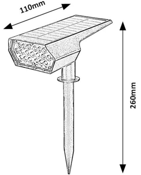 Rabalux 77088 - LED Solarna svjetiljka NANTES LED/0,5W/3,7V IP65 crna