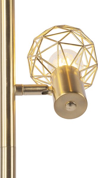 Dizajnerska podna lampa zlatna 3-svjetla podesive - Mesh
