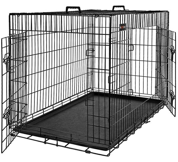 FEANDREA kavez za pse, 2 vrata, 92,5 x 57,5 x 64 cm