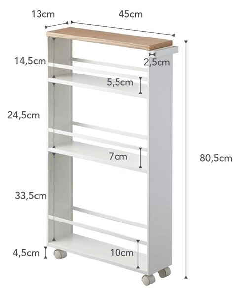 Bijela metalna kupaonska polica 47,5x81 cm Tower – YAMAZAKI