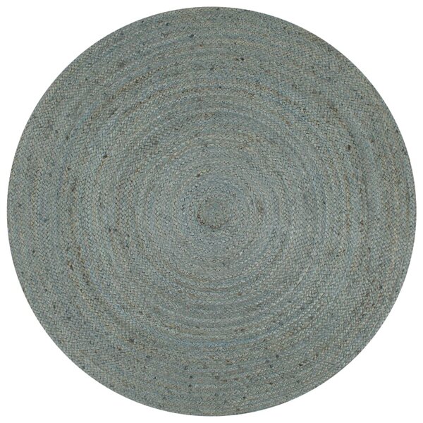 VidaXL Ručno rađeni tepih od jute okrugli 90 cm maslinastozeleni