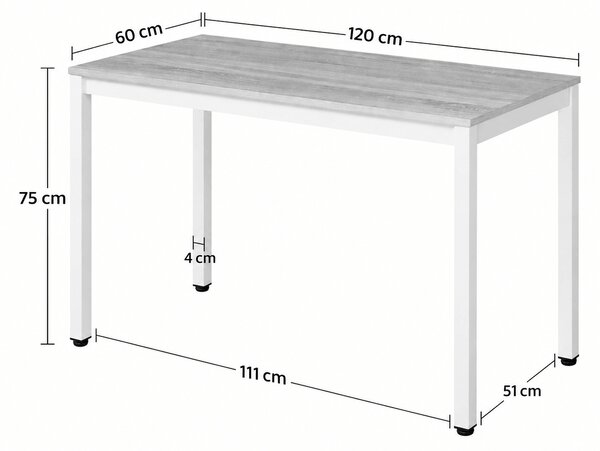 Crni blagovaonski stol TESSA 120x60