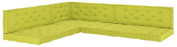 VidaXL Paletni podni jastuci 7 kom zelena boja jabuke pamučni