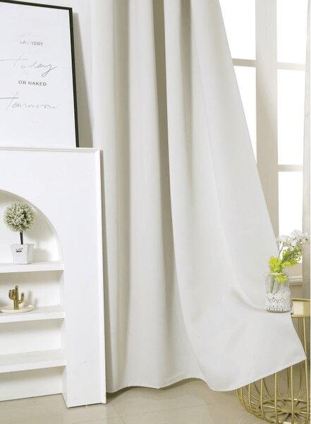 Bijelo-krem zavjesa OXFORD 140x250 cm Sistem za vješanje: Metalni prstenovi