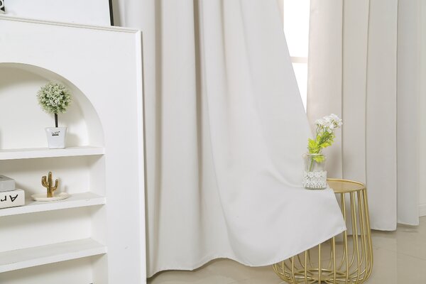 Bijelo-krem zavjesa OXFORD 140x250 cm Sistem za vješanje: Metalni prstenovi