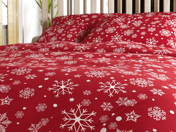 Posteljina od mikrovlakana SNOWFALL crvena Dimenzije posteljine: 70 x 90 cm | 140 x 200 cm