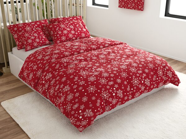 Posteljina od mikrovlakana SNOWFALL crvena Dimenzije posteljine: 70 x 90 cm | 140 x 200 cm