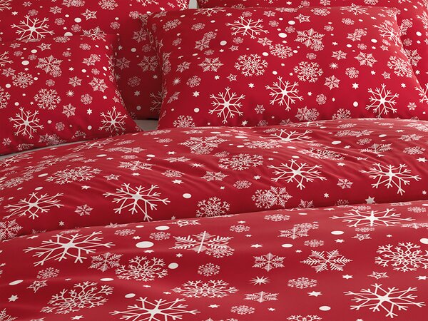 Posteljina od mikrovlakana SNOWFALL crvena Dimenzije posteljine: 70 x 90 cm | 140 x 200 cm