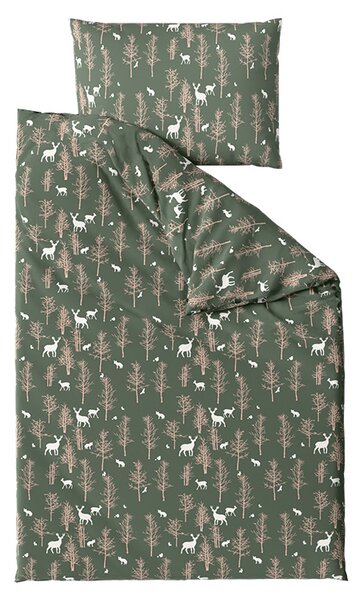 Posteljina od mikrovlakana OAK DEER tamno zelena Dimenzije posteljine: 70 x 90 cm | 140 x 220 cm