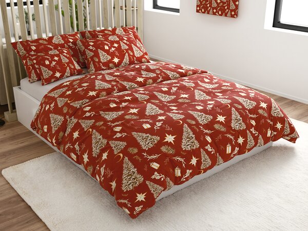 Posteljina od mikrovlakana GOLD CHRISTMAS crvena Dimenzije posteljine: 70 x 90 cm | 140 x 220 cm
