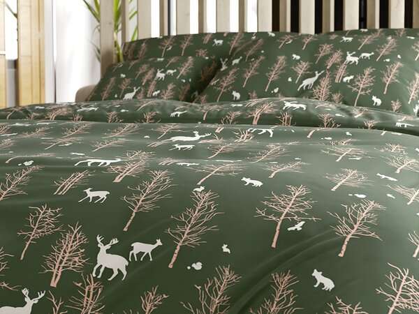 Posteljina od mikrovlakana OAK DEER tamno zelena Dimenzije posteljine: 70 x 90 cm | 140 x 220 cm