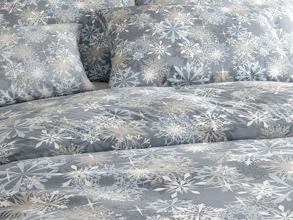 Posteljina od mikrovlakana SNOWFLAKE plavosiva Dimenzije posteljine: 70 x 90 cm | 140 x 200 cm
