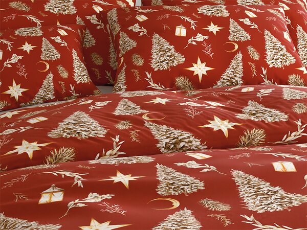 Posteljina od mikrovlakana GOLD CHRISTMAS crvena Dimenzije posteljine: 70 x 90 cm | 140 x 220 cm