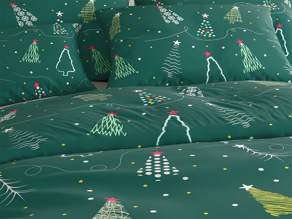 Posteljina od mikrovlakana CHRISTMAS DRIFT zelena Dimenzije posteljine: 2 kom 70 x 90 cm | 200 x 220 cm