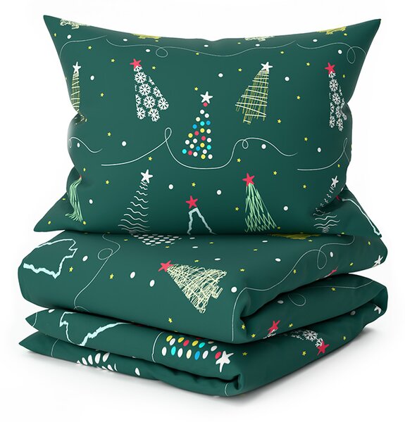 Posteljina od mikrovlakana CHRISTMAS DRIFT zelena Dimenzije posteljine: 2 kom 70 x 90 cm | 200 x 220 cm