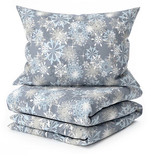 Posteljina od mikrovlakana SNOWFLAKE plavosiva Dimenzije posteljine: 70 x 90 cm | 140 x 200 cm