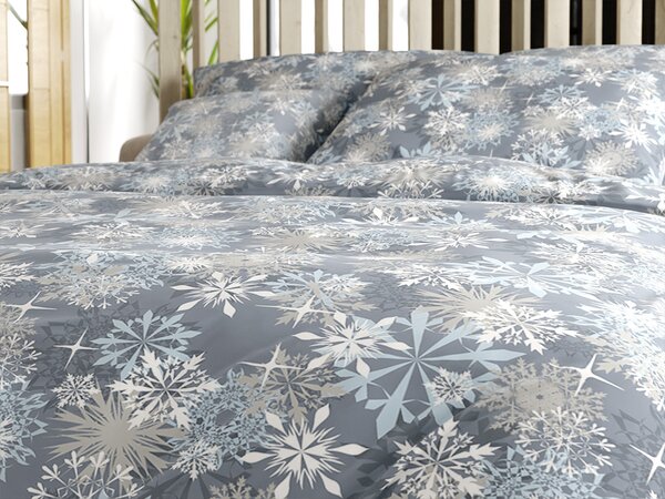Posteljina od mikrovlakana SNOWFLAKE plavosiva Dimenzije posteljine: 70 x 90 cm | 140 x 200 cm