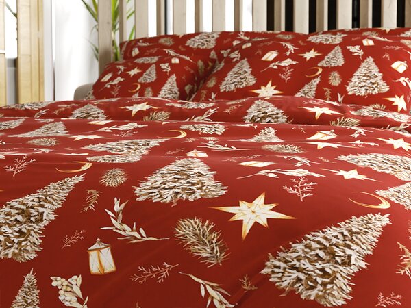 Posteljina od mikrovlakana GOLD CHRISTMAS crvena Dimenzije posteljine: 70 x 90 cm | 140 x 220 cm