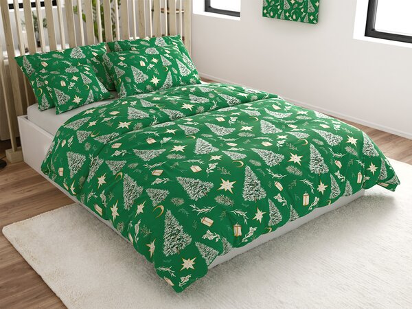 Posteljina od mikrovlakana GREEN CHRISTMAS zelena Dimenzije posteljine: 70 x 90 cm | 140 x 200 cm