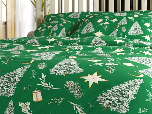 Posteljina od mikrovlakana GREEN CHRISTMAS zelena Dimenzije posteljine: 70 x 90 cm | 140 x 200 cm
