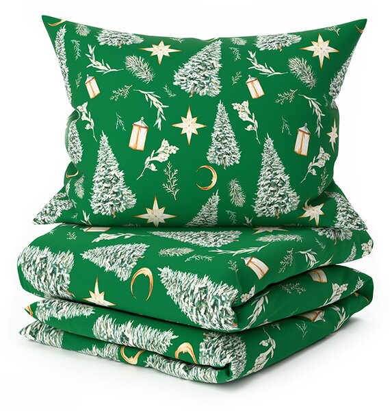 Posteljina od mikrovlakana GREEN CHRISTMAS zelena Dimenzije posteljine: 70 x 90 cm | 140 x 200 cm