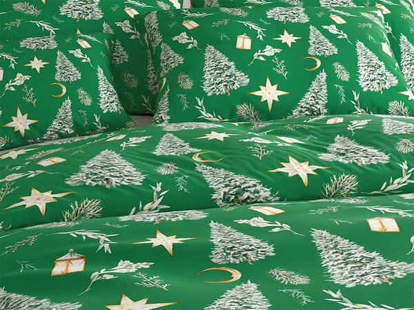 Posteljina od mikrovlakana GREEN CHRISTMAS zelena Dimenzije posteljine: 70 x 90 cm | 140 x 200 cm