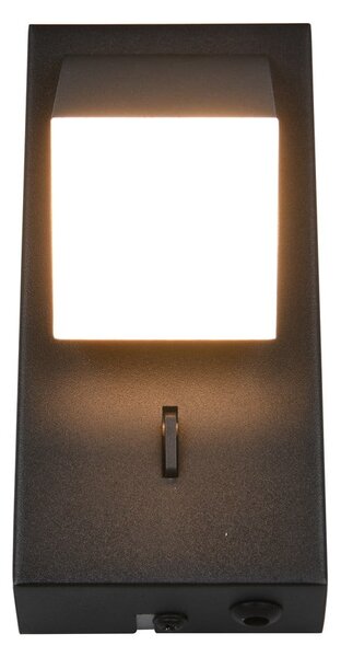 Mat crna LED zidna lampa Raglan – Trio