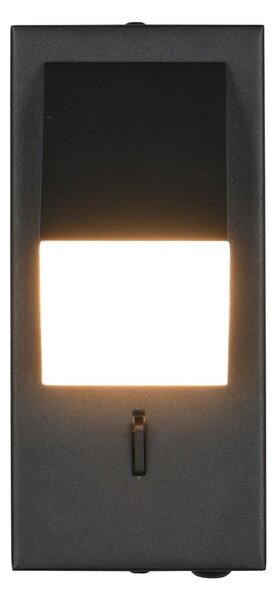 Mat crna LED zidna lampa Raglan – Trio