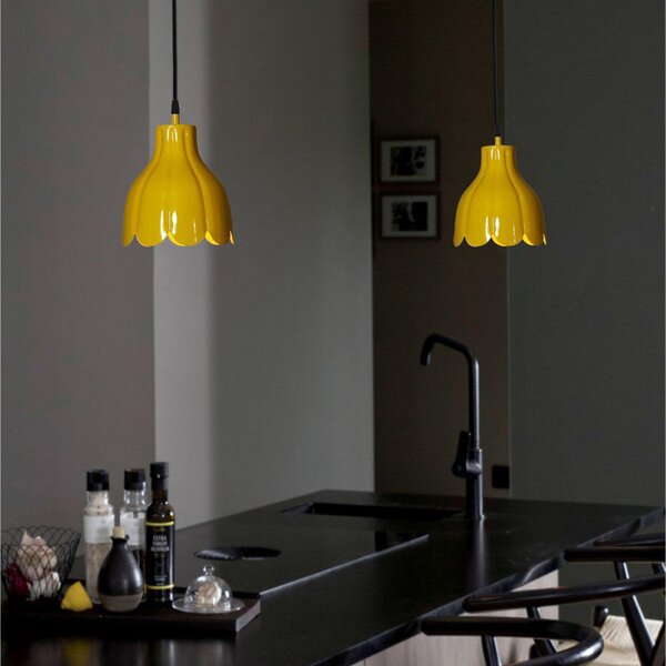 PR Home Tulippa viseća svjetiljka, žuta, Ø 17 cm, utikač, E27, Žuta, Dnevni boravak/blagovaonica, Metal