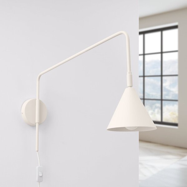 SOLLUX LIGHTING LYS zidna svjetiljka, bež, Ø 14 cm, metal, utikač, E14, Bež, Dnevni boravak/blagovaonica, Metal, Zid okrugli